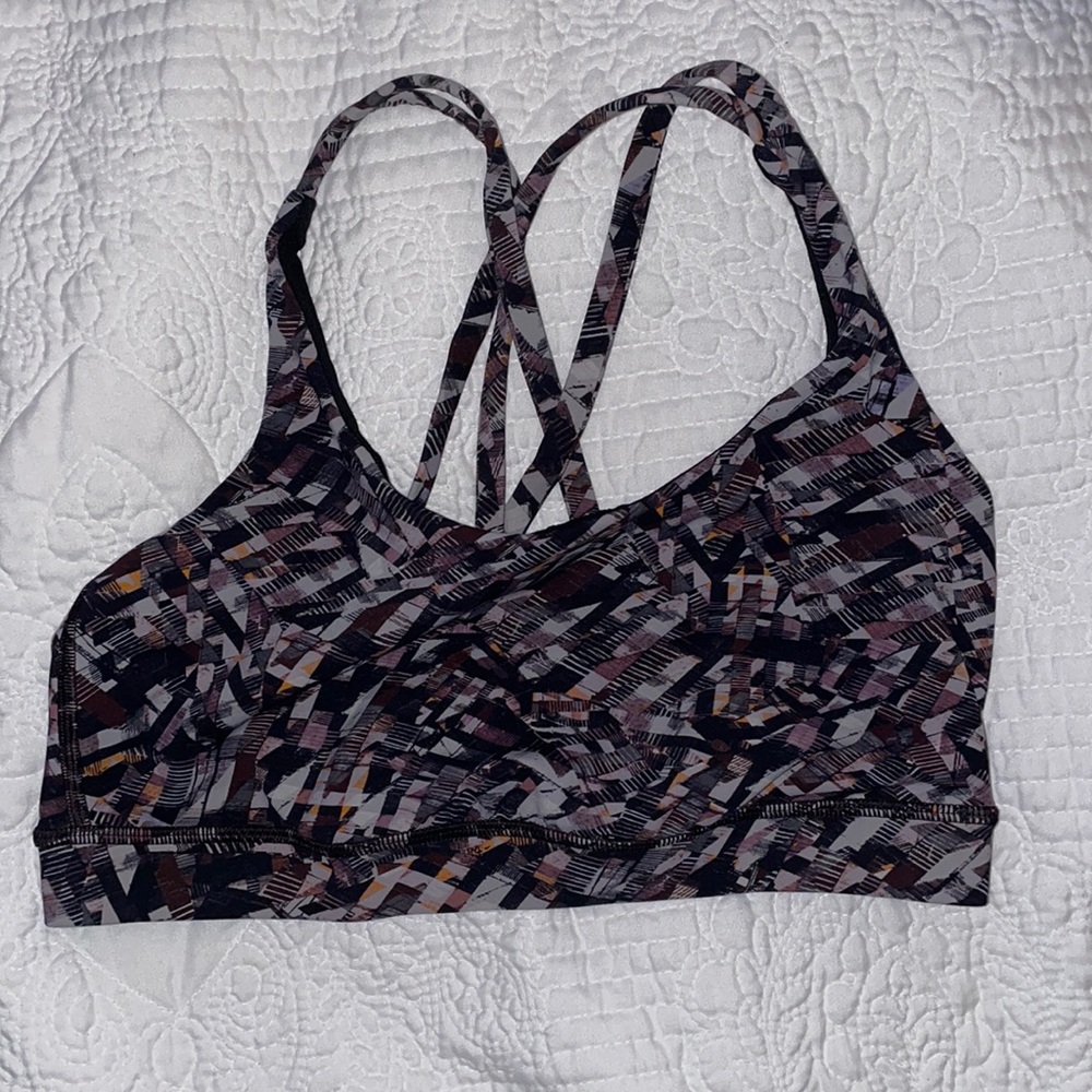 Lululemon Energy Bra *Medium Support, B–D Cup Kaleidoscopic Pink Multi Size 8